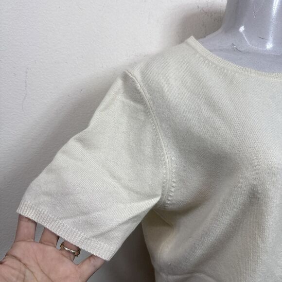 (A2) Cashmere 100%, ONLY AT BLOOMINGDALE'S T-shirt "Fresh"-bone color, Size M. - Picture 12 of 13
